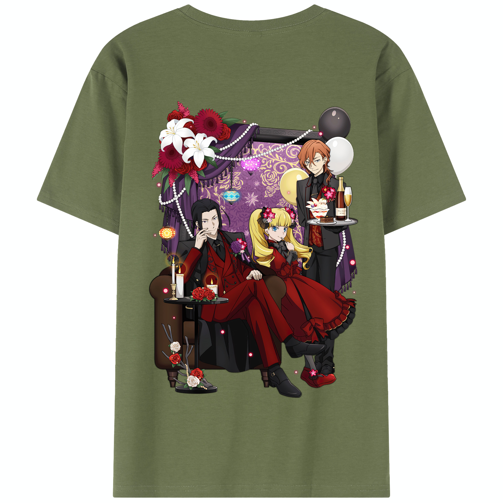 （画像用） 文豪ストレイドッグス Bungo Stray Dogs 綿100％半袖Tシャツ（背面プリント）